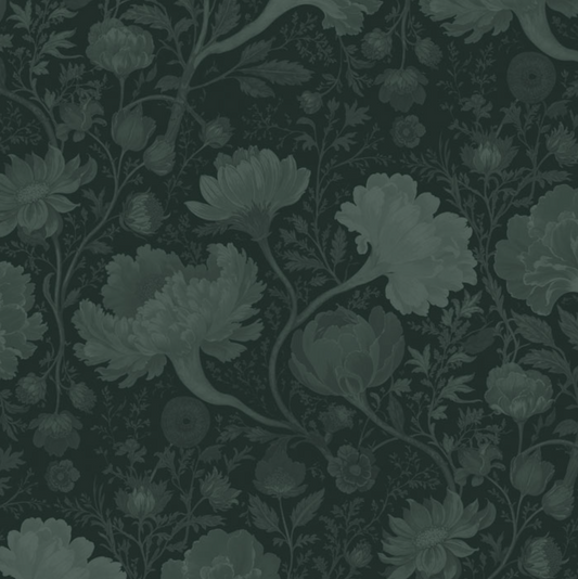 Reverie - Floral Custom Sized Wallpaper Mural (per/m2) - Nightshade