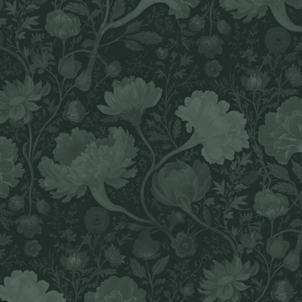 Sample - Reverie - Floral Custom Sized Wallpaper Mural (per/m2) - Nightshade