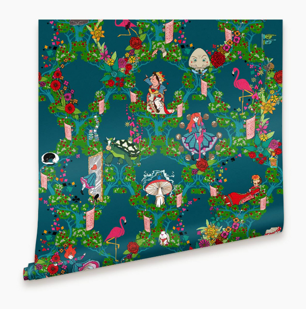 Sample - Alice in Wonderland Wallpaper - Dark Blue