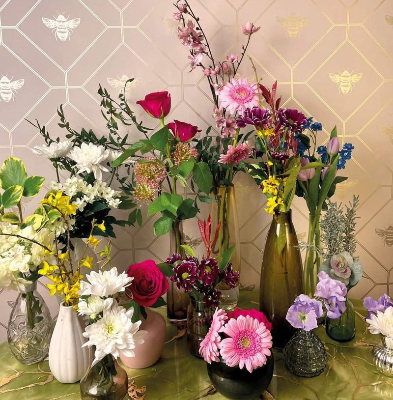 Honeycomb Bee - Geometric Metallic Wallpaper - Blush