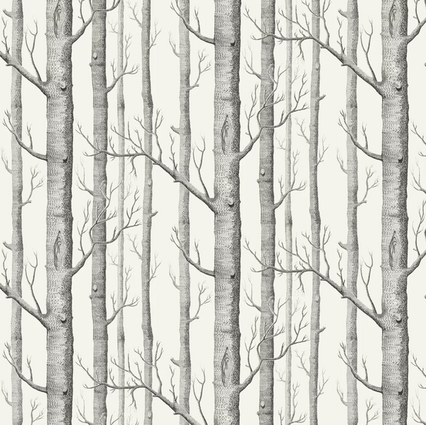 Sample - Woods Wallpaper - Cole & Son - Black/White