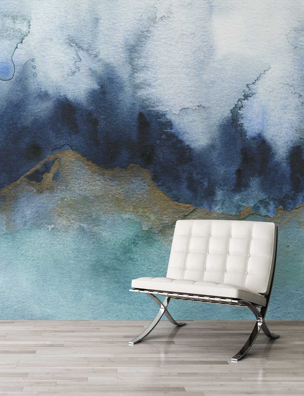 Mystic - Custom Sized Wallpaper Mural (per m2) - Teal