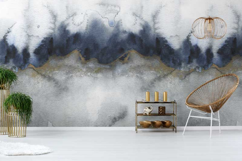 Mystic - Custom Sized Wallpaper Mural (per m2) - Grey