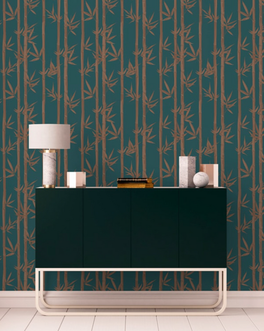 Waya Bamboo Wallpaper - Teal