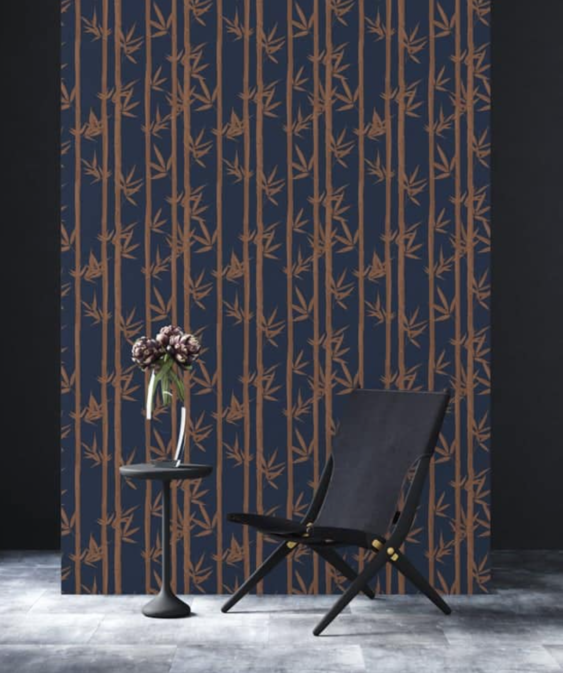 Waya Bamboo Wallpaper - Dark Blue