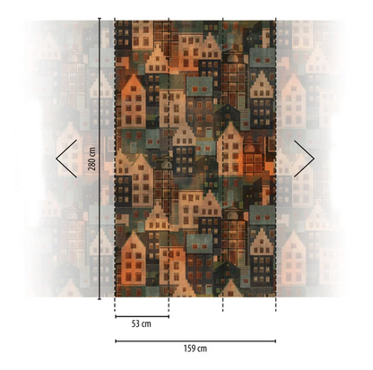 Stockholm Houses - Hybrid Wallpaper Mural