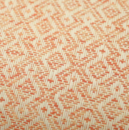 Diamond Wave - Grasscloth Wallpaper - Light Orange