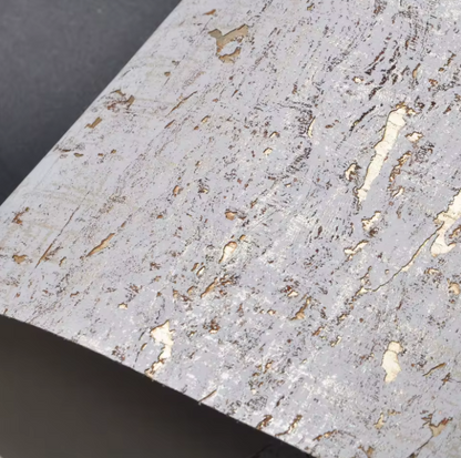 Lasmin Cork Metallic Wallpaper - White/Gold