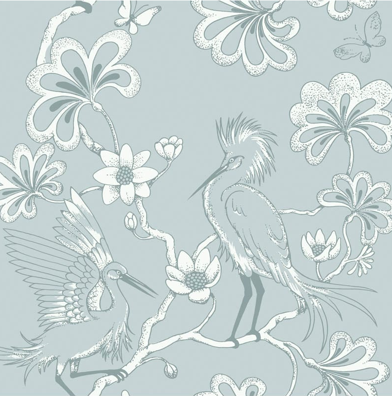 Egrets Florence Broadhurst Wallpaper - Frost