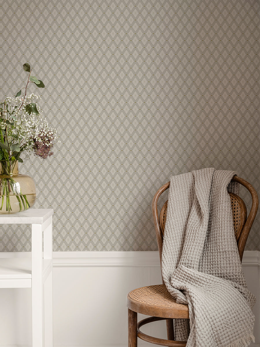 Selma Diamond Wallpaper - Grey