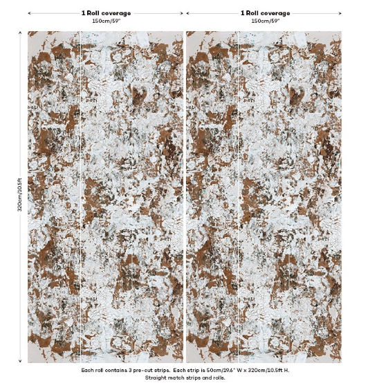 Safari Shabby Chic Wallpaper Mural - Bronze