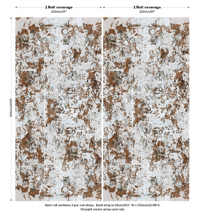 Safari Shabby Chic Wallpaper Mural - Bronze