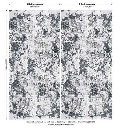 Safari Shabby Chic Wallpaper Mural - Steel