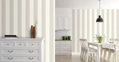 Stripes Wallpaper - Soft Grey/White