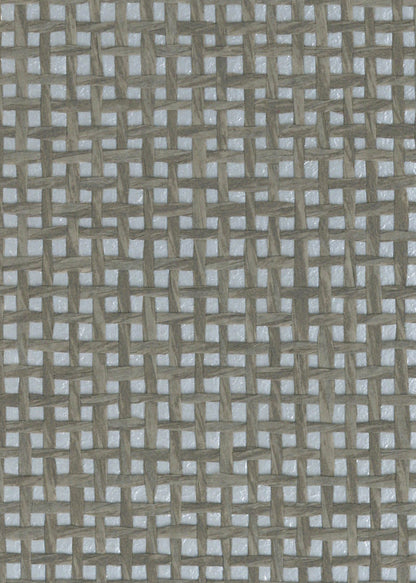 Burlap Fine Weave Grasscloth Wallpaper - Silver & Blue (On Light Grey/Blue)