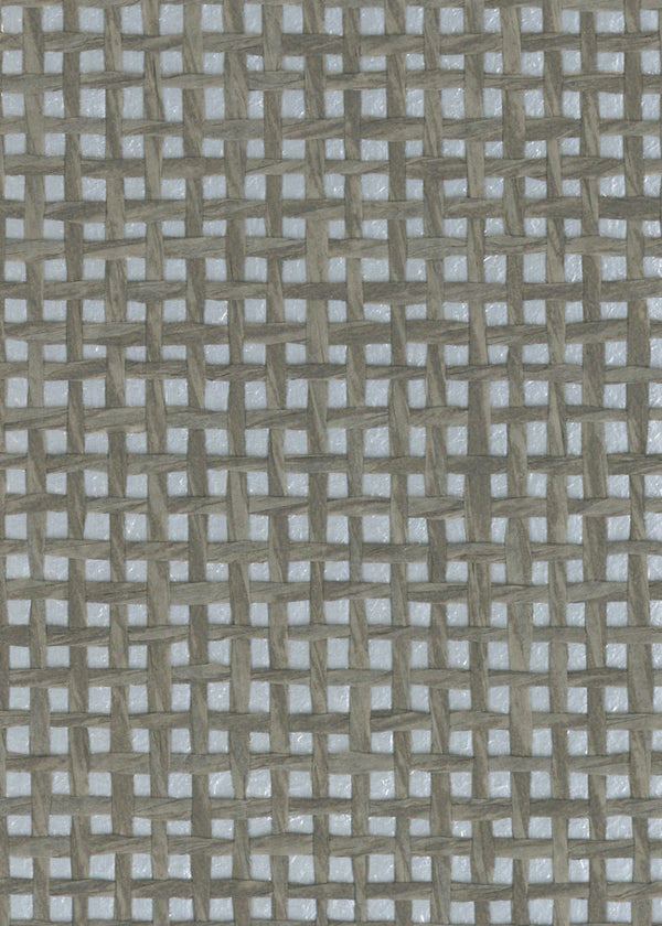 Sample - Burlap Fine Weave Grasscloth Wallpaper - Silver & Blue (On Light Grey/Blue)