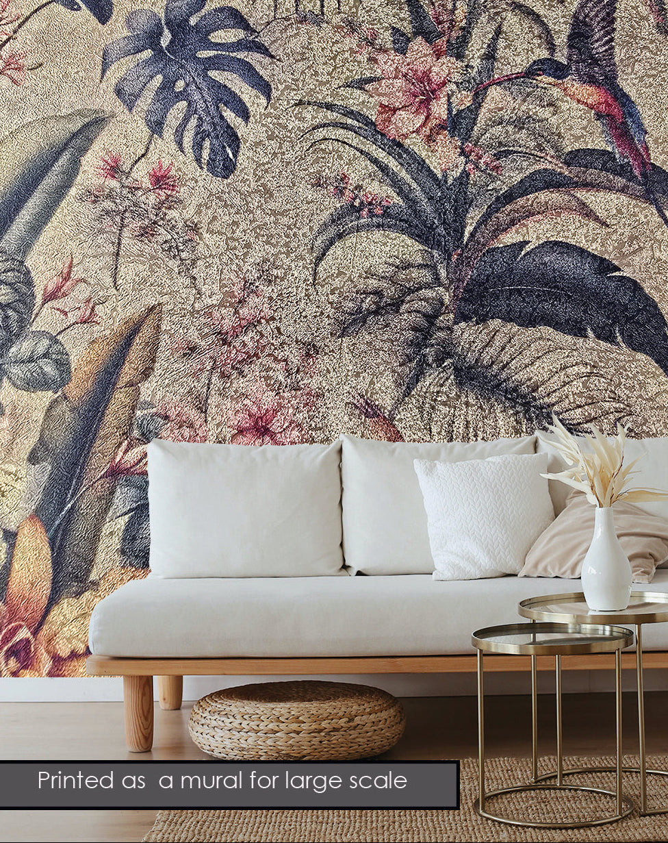 Singapura Custom Printed Wide Wallpaper - Gold