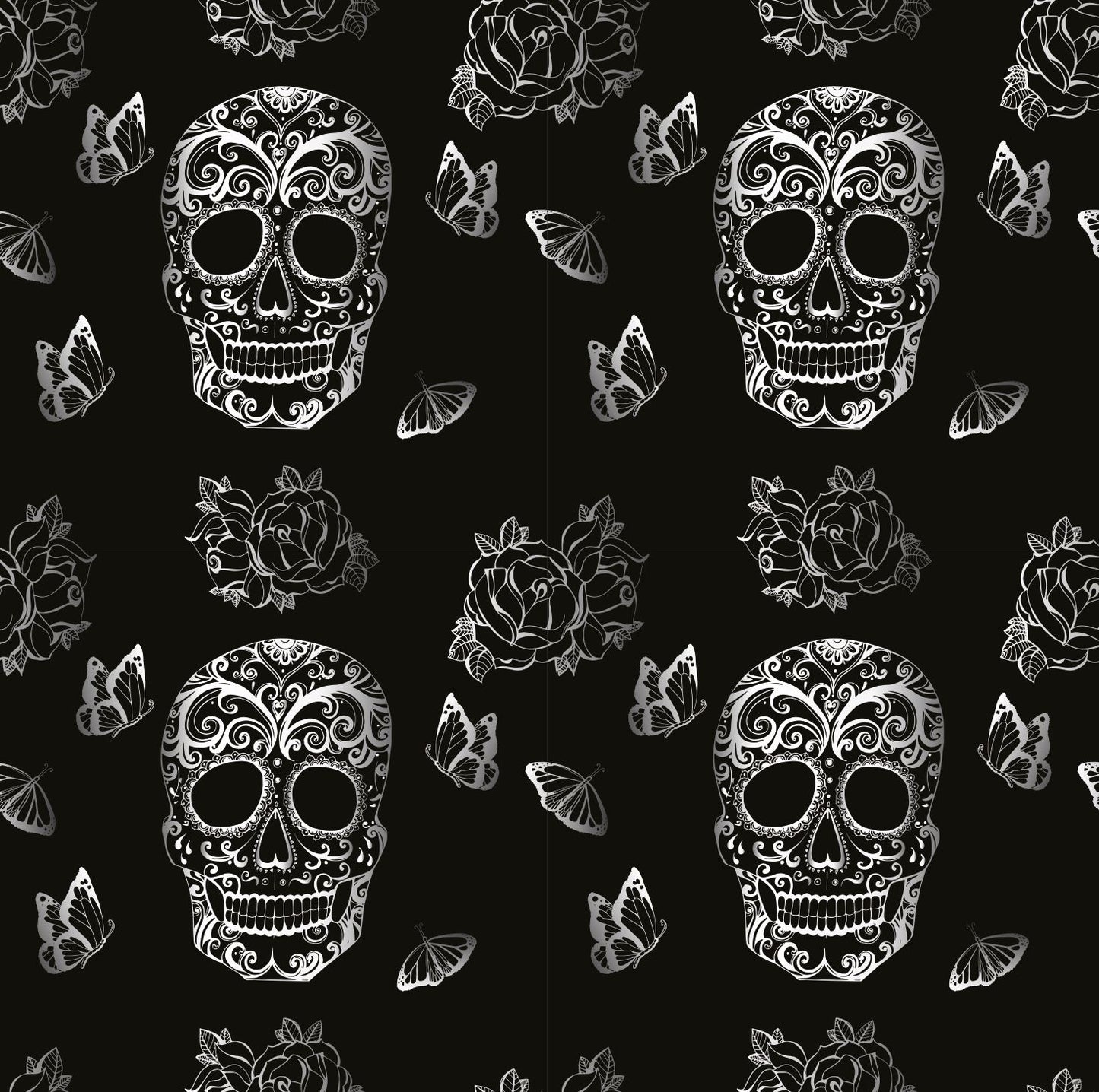 Skulls & Butterflies Custom Mural Wallpaper (per m²)