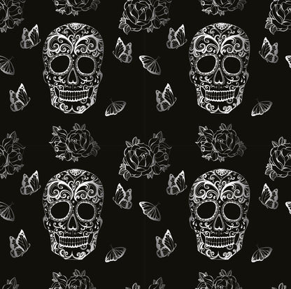 Skulls & Butterflies Custom Mural Wallpaper (per m²)