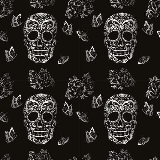Skulls & Butterflies Custom Mural Wallpaper (per m²)