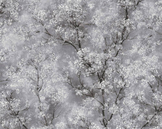 Cherry Blossoms Spring Wallpaper - Moody Grey