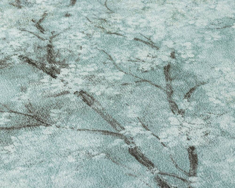Cherry Blossoms Spring Wallpaper - Soft Turquoise