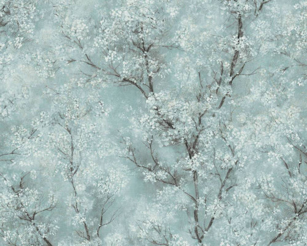 Sample - Cherry Blossoms Spring Wallpaper - Soft Turquoise