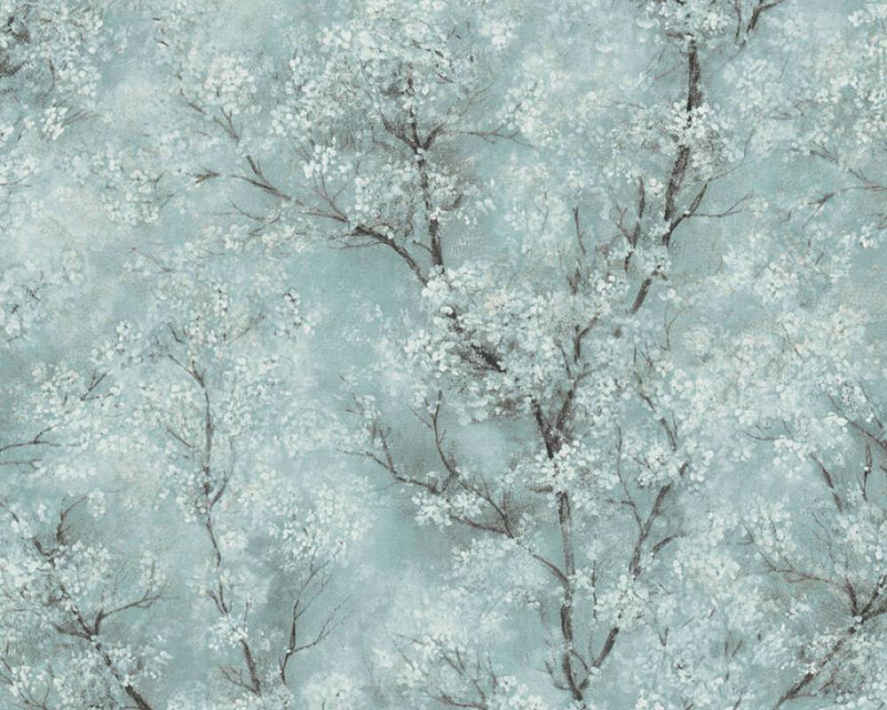 Sample - Cherry Blossoms Spring Wallpaper - Soft Turquoise