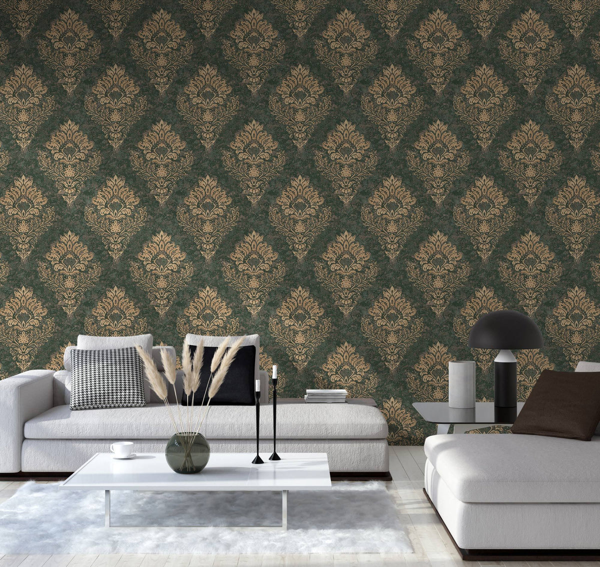 St. Petersberg Baroque Wallpaper - Green