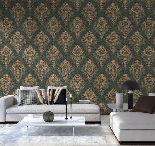 St. Petersberg Baroque Wallpaper - Green