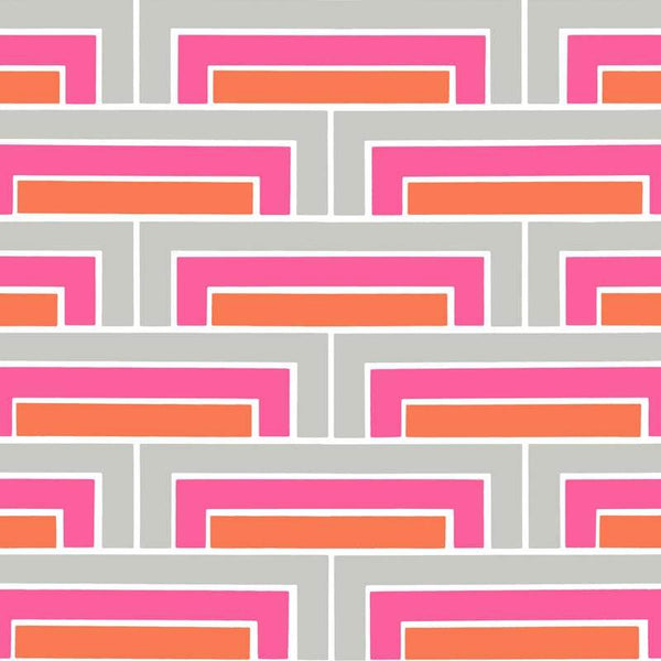 Sample – Steps Florence Broadhurst Wallpaper - Coral