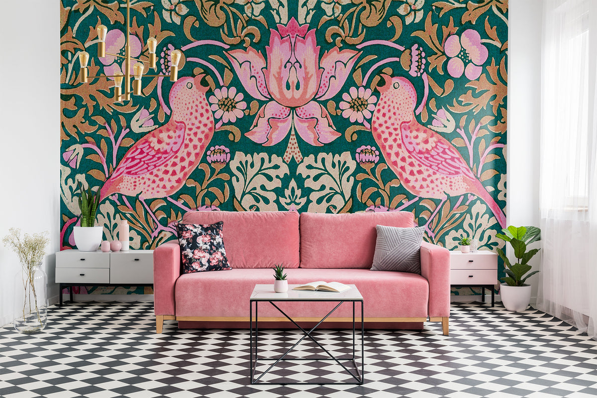 Sample – Strawberry Bandit - Custom Sized Wallpaper Mural (per m2)