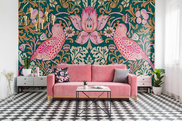 Sample – Strawberry Bandit - Custom Sized Wallpaper Mural (per m2)