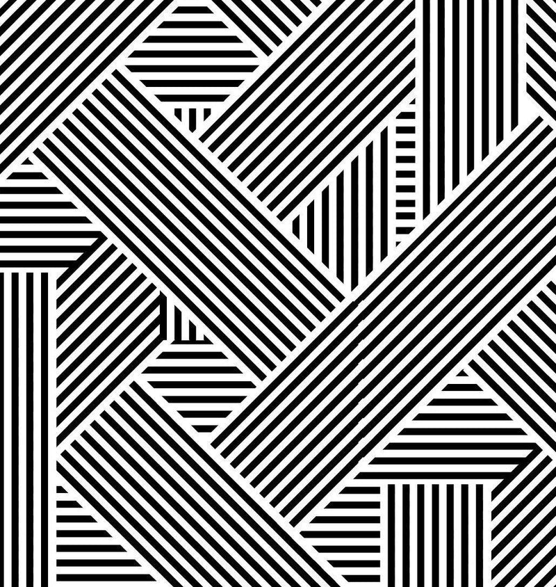 Lines Wallpaper - Lines Big Scale Black & White - Custom Sized Wallpaper Mural (per m2)