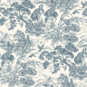 Natoru - Japanese Metallic Cranes Wallpaper - Navy/Cream
