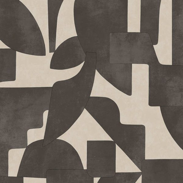 Sample - Geo Linnet - Geometric Wallpaper - Cream/Charcoal