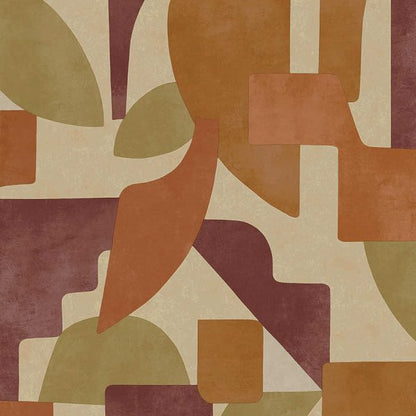 Geo Linnet - Geometric Wallpaper - Burgundy/Burnt Orange