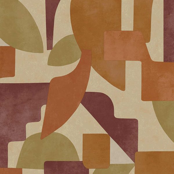 Sample - Geo Linnet - Geometric Wallpaper - Burgundy/Burnt Orange