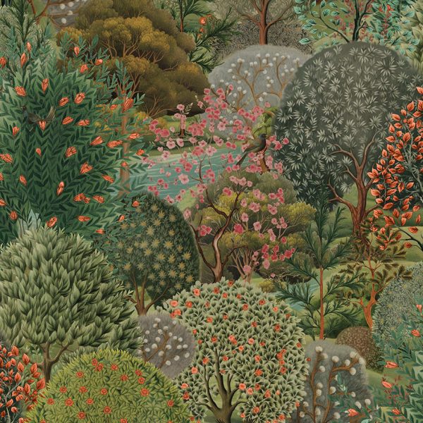 Sample - Arboretum Garden Wallpaper - Green