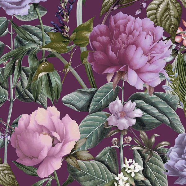 Botanicus - Large Blossoms Wallpaper - Berry
