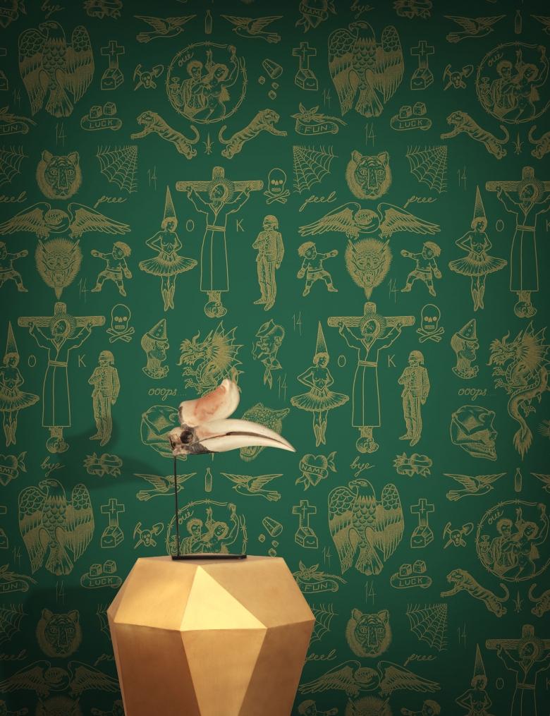 Tattoo Flash Wallpaper - Green/Gold