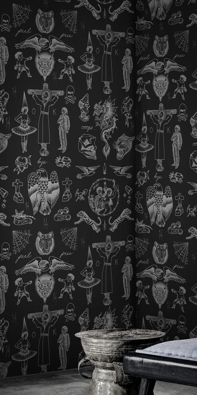 Tattoo Flash Wallpaper - Negative Black