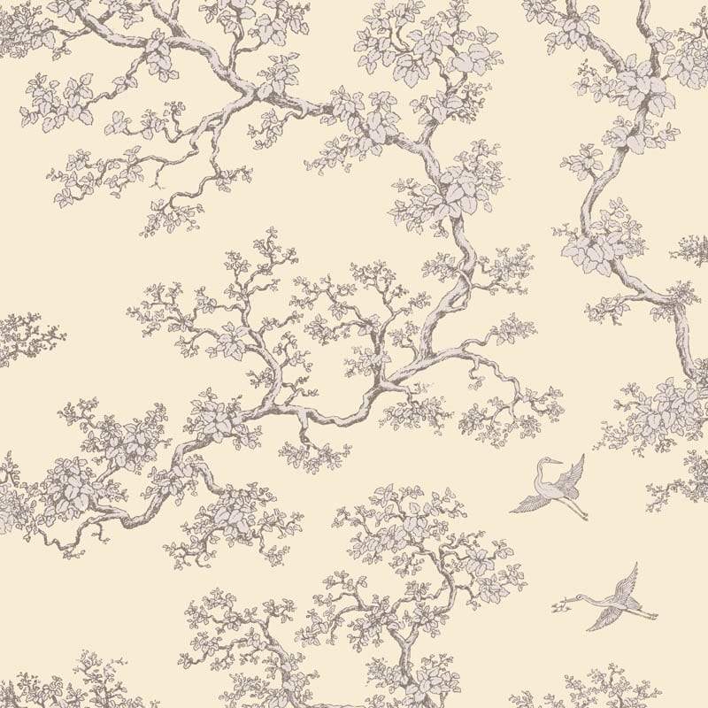Sample – The Cranes - Florence Broadhurst Wallpaper - Porcelain