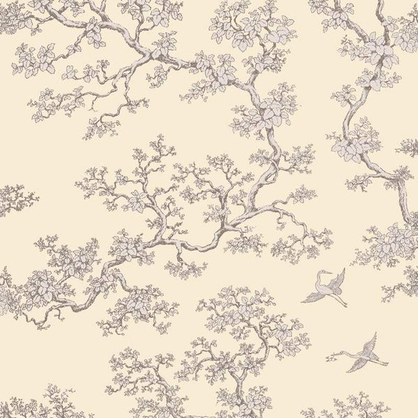 Sample – The Cranes - Florence Broadhurst Wallpaper - Porcelain