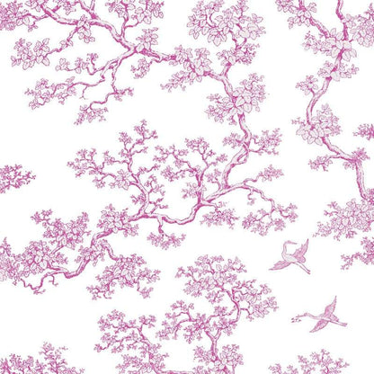 The Cranes - Florence Broadhurst Wallpaper - Magenta