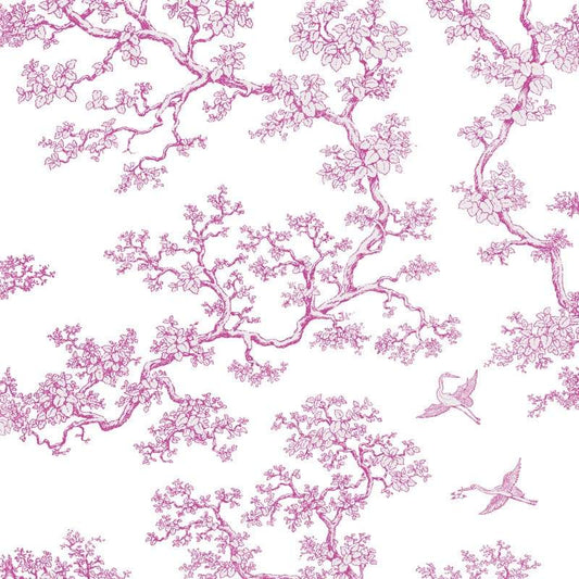 The Cranes - Florence Broadhurst Wallpaper - Magenta