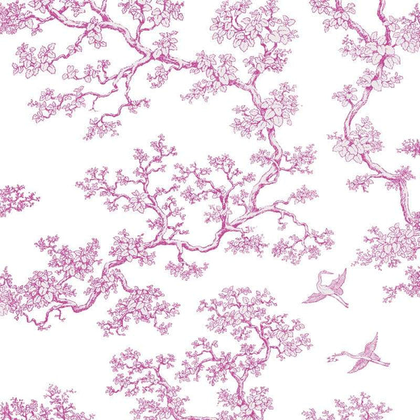 Sample – The Cranes - Florence Broadhurst Wallpaper - Magenta