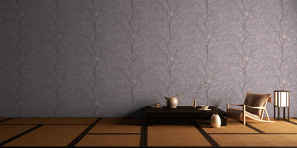 Tokyo Cherry Blossom Wallpaper- Grey/Pink