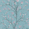 Tokyo Cherry Blossom Wallpaper - Turquoise