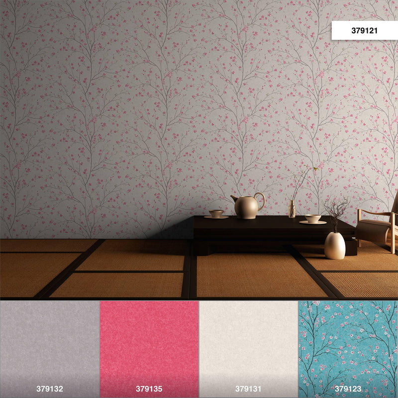Tokyo Cherry Blossom Wallpaper - Brown/Pink/White